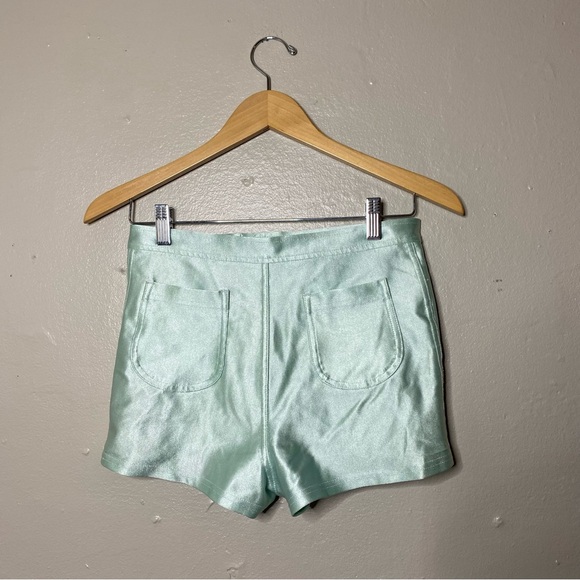 American Apparel y2k Mint Green Disco Shorts Size Large - Picture 6 of 7